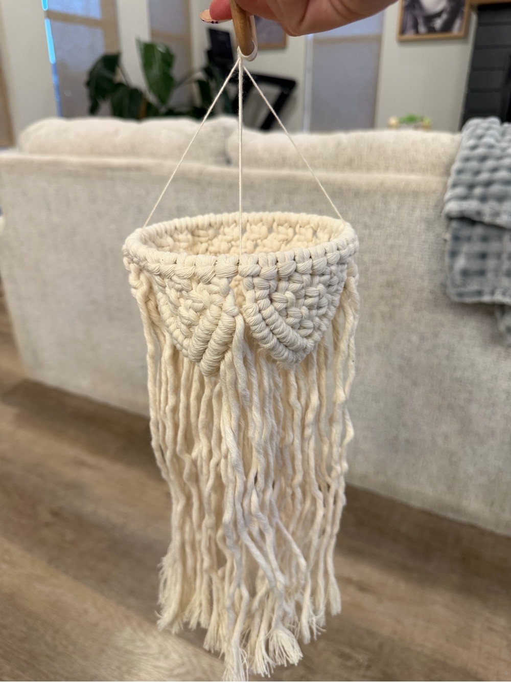 Handmade macrame baby mobile